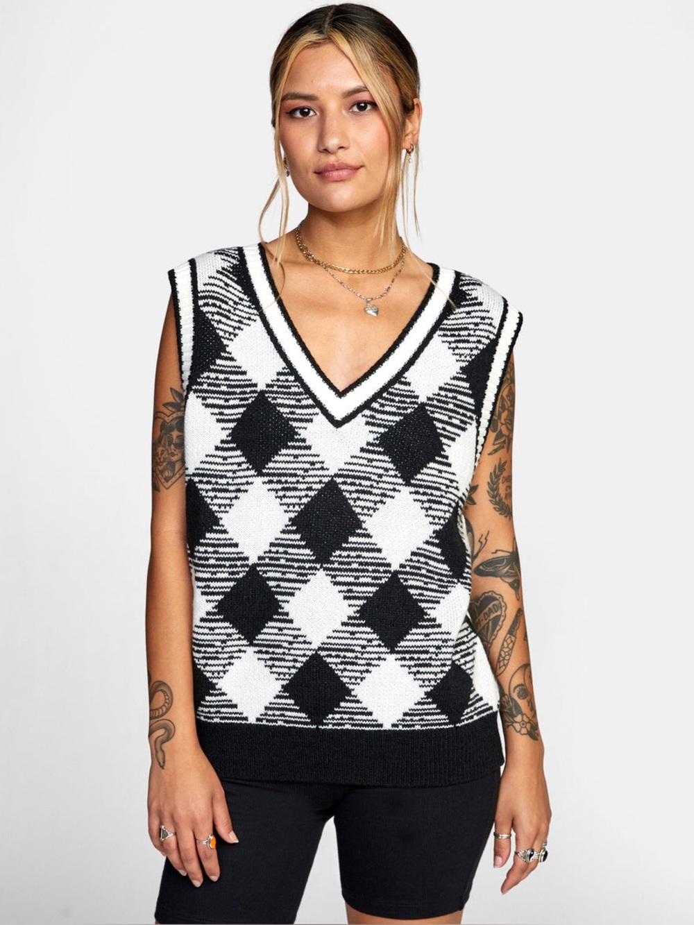 RVCA Forget Me Not Argyle Sweater Vest